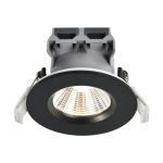 Lot 3x Nordlux Downlight Fremont Métal Noir 4.5W 345lm 36D - 827 Blanc Très Chaud | 85mm - IP65 - Dimmable