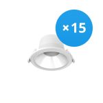 Lot 15x Noxion Downlight LED Apollo 9W 1100lm 60D - 830 Blanc Chaud | 145mm - Diamètre 120mm - UGR <19