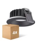 Lot 4x Ledvance Spot LED Air Fix Aluminium Noir 6W 510lm 36D - 930 Blanc Chaud | Diamètre 68mm - IP65 - Meilleur rendu des couleurs - Dimmable