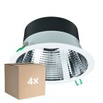 Lot 4x Philips Downlight LED Coreline DN142B Aluminium Blanc 19.2W 2300lm 60D - 840 Blanc Froid | Diamètre 200mm - IP20 - UGR<19