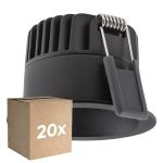 Lot 20x Ledvance Spot LED Foncélight Aluminium Noir 8W 680lm 36D - 930 Blanc Chaud | Diamètre 68mm - IP44 - Meilleur rendu des couleurs - Dimmable