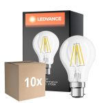 Lot 10x Ledvance Classic Performance LED Ampoule B22d Poire Filament Claire 4W 470lm - 827 Blanc Très Chaud | Équivalent 40W