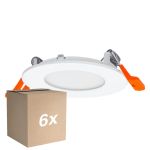 Lot 6x Ledvance Downlight LED Slim Recess Blanc 4.5W 240lm 110D - 840 Blanc Froid | 85mm - Diamètre 72mm