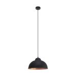 Eglo Suspension Luminaire Truro 2 Acier Noir Cuivre | IP20 - Convient pour 1x E27 