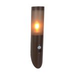 Eglo Applique Murale Helsinki Acier Inoxydable Brun | IP55 - Convient pour 1x E27 - Détecteur De Mouvement