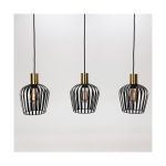 Eglo Suspension Luminaire Empoli Acier Noir | IP20 - Convient pour 3x E27 