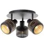 Brilliant Tyas Plafonnier  Aluminium Métal Noir Dorée | 370mm -  Convient pour 3x E14