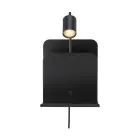 Nordlux Applique Murale Roomi Métal Noir | IP20 - Convient pour 1x GU10 - avec USB