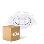 Lot 10x Noxion LED inclinable Slim Spot Blanc 6W 550lm - 930 Blanc Chaud | Diamètre 75mm - IP54 - Meilleur rendu des couleurs 