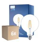 Lot 6x Philips MASTER Value LED Globe E27 120mm Filament Claire 5.9W 806lm - 927 Blanc Très Chaud | Meilleur rendu des couleurs - Équivalent 60W