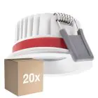 Lot 20x Ledvance Spot LED Fire Rated Aluminium Blanc 8W 640lm 36D - 927 Blanc Très Chaud | Diamètre 68mm - IP65 - Meilleur rendu des couleurs - Dimmable