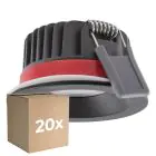 Lot 20x Ledvance Spot LED Fire Rated Aluminium Noir 8W 680lm 36D - 930 Blanc Chaud | Diamètre 68mm - IP65 - Meilleur rendu des couleurs - Dimmable