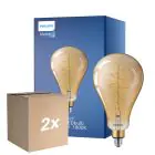 Lot 2x Philips Classic LED Ampoule E27 Poire Dorée 7W 470lm - 818 Blanc Très Chaud | Dimmable - Équivalent 40W