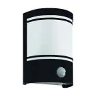 Eglo Applique Murale Cerno Acier Noir | IP44 - Convient pour 1x E27 - Détecteur De Mouvement