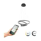 Eglo Suspension Luminaire Lobinero-Z Aluminium Acier Noir 40W 6100lm - 830-865 Variable Blanc | IP20 - Zigbee Dimmable